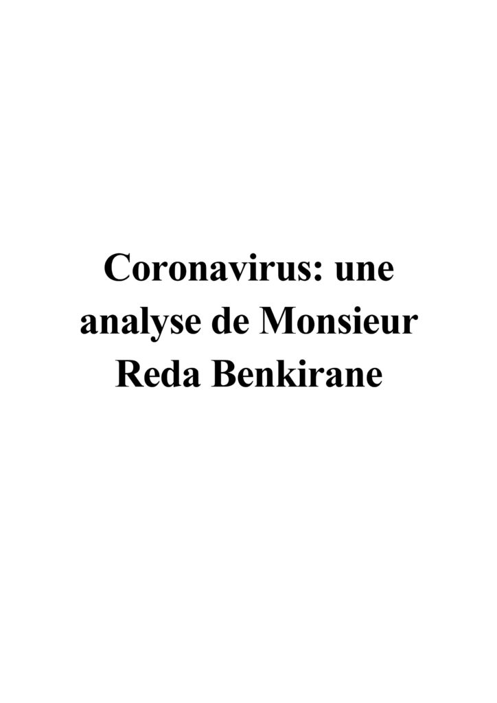 Coronavirus: une analyse de Reda Benkirane