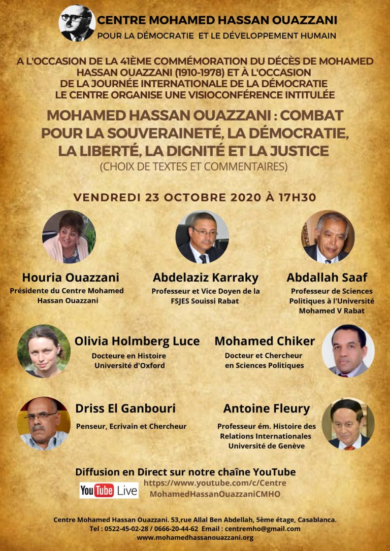 Mohamed Hassan Ouazzani : Combat pour la Souveraineté, la Démocratie, la Liberté, la Dignité et la Justice (Choix de textes et Commentaires)
