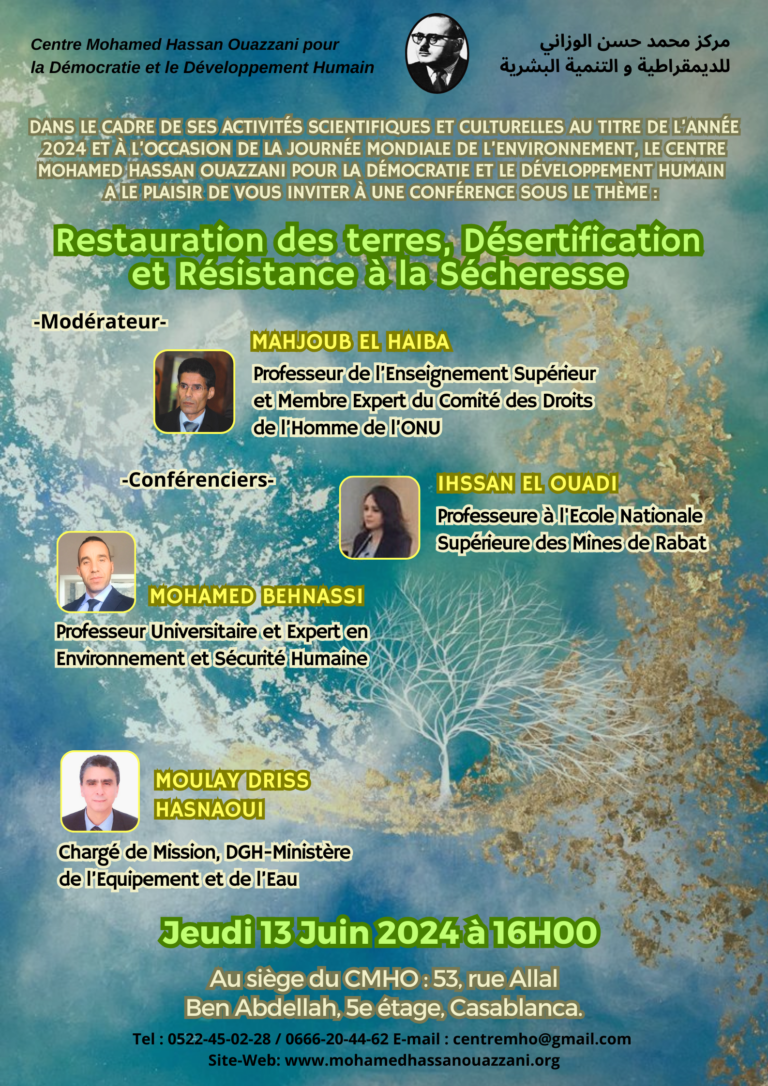 Restauration des terres, Désertification et Résistance à la Sécheresse.